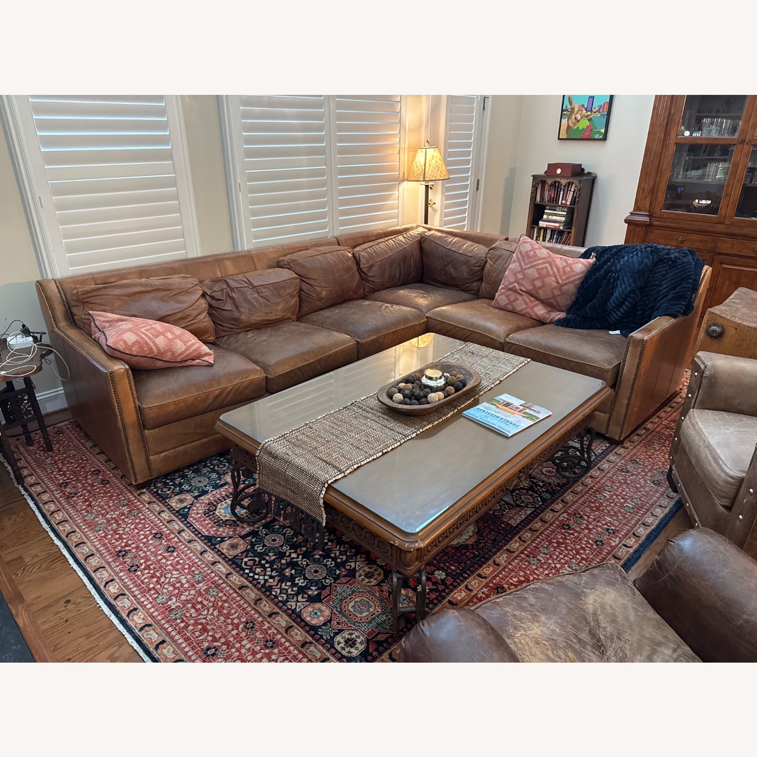 Wooden Coffee Table with Glass Top  - image-2