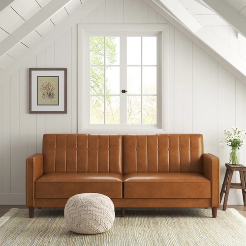 Used Wayfair Faux Leather Sofa for sale on AptDeco