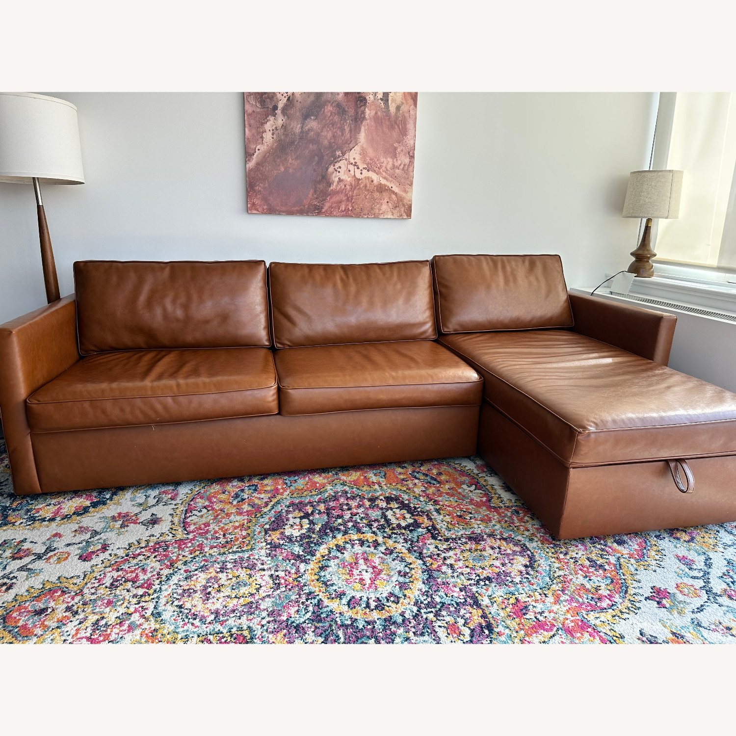 West Elm Sleeper Sectional W Storage - image-8