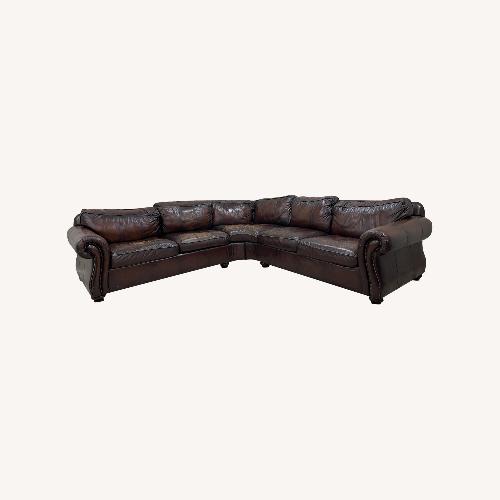 Used  Premium Leather Sectional  for sale on AptDeco