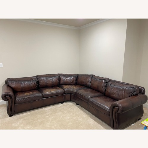 Used  Premium Leather Sectional  for sale on AptDeco