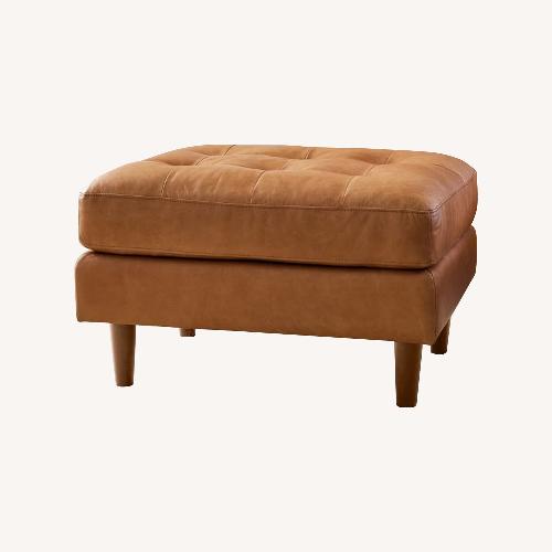 Used Dennes Leather Ottoman for sale on AptDeco