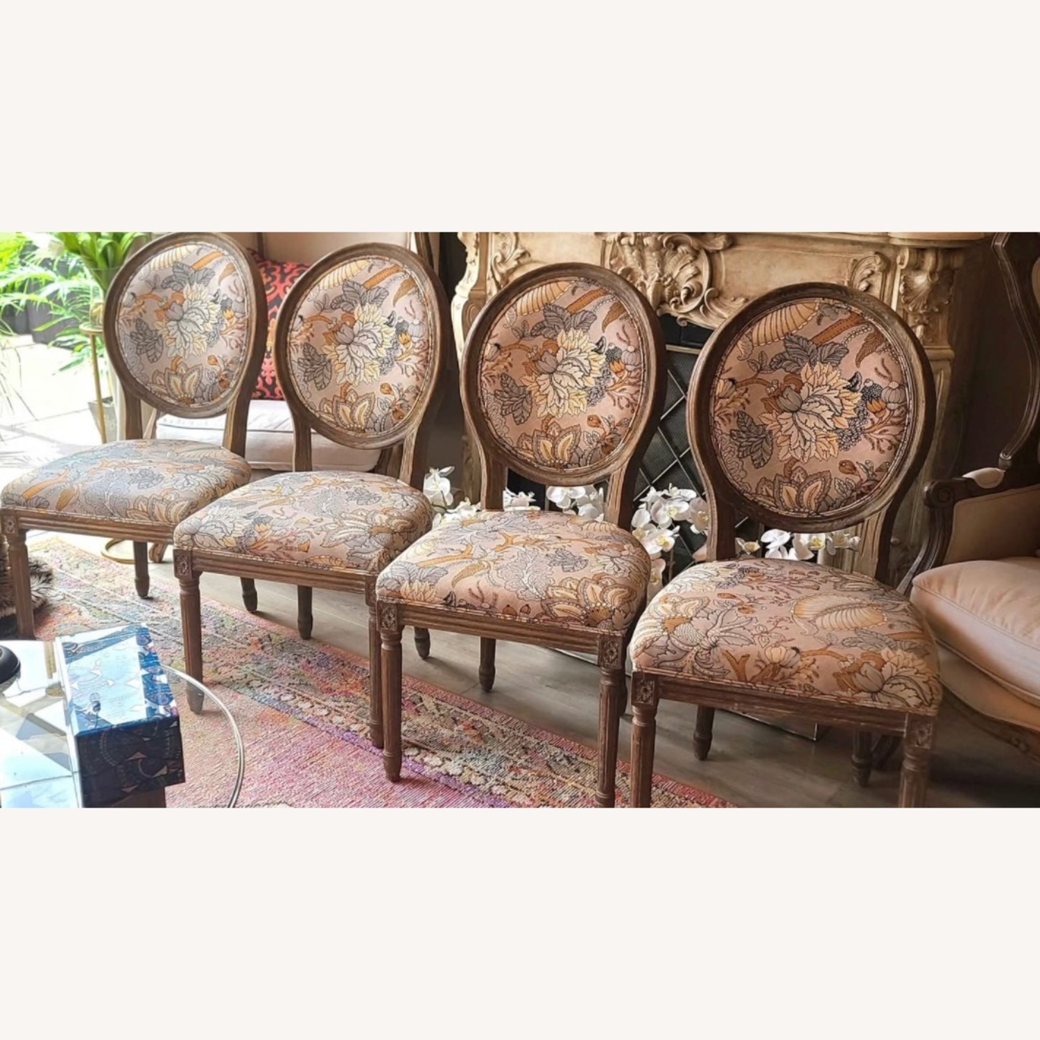 World Market 4 PC Paige Dining Chair Aet Floral - image-1