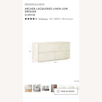 CB2 Archer Lacquered Linen Low Dresser - AptDeco