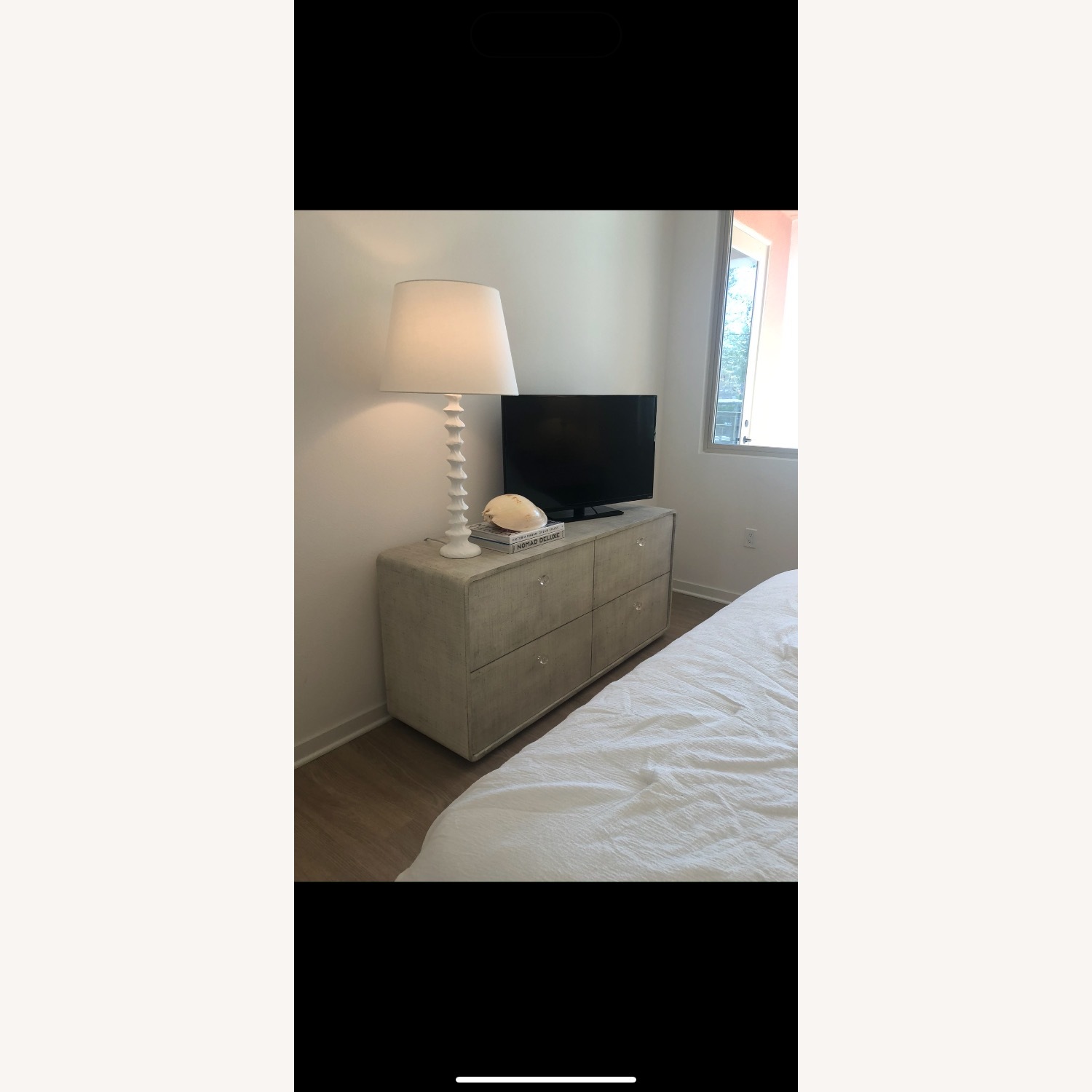 CB2 Archer Lacquered Linen Low Dresser - image-3