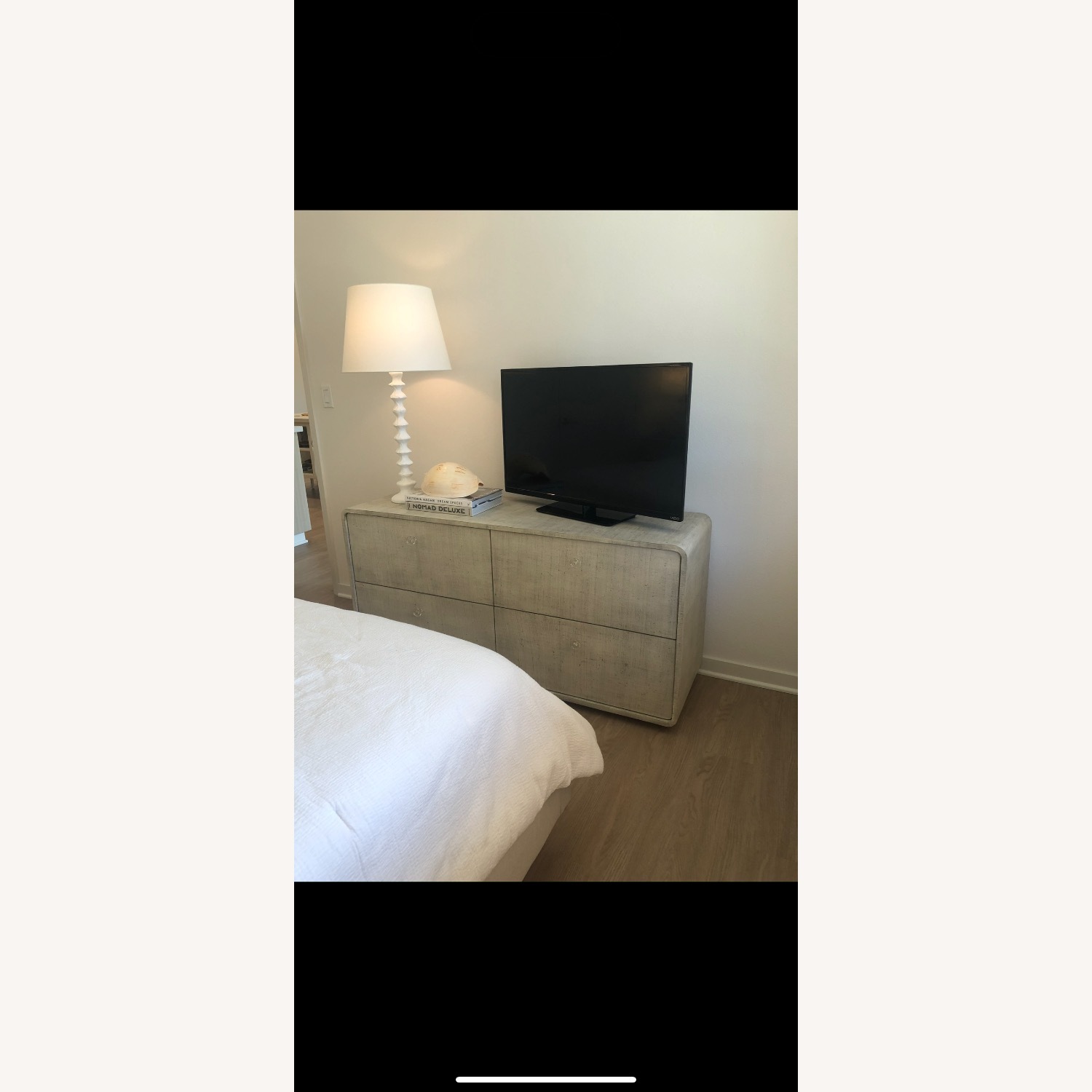 CB2 Archer Lacquered Linen Low Dresser - image-1