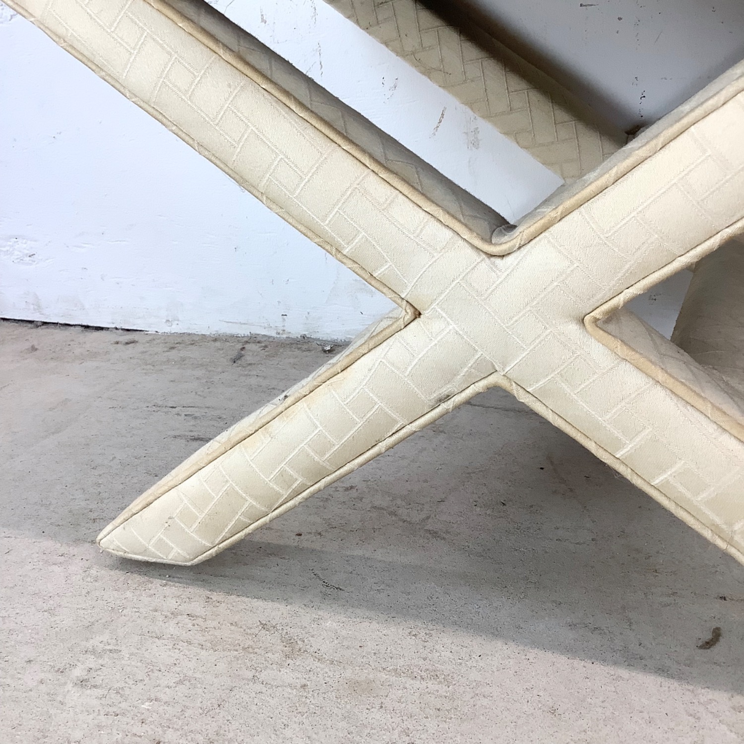 Pair Vintage X Base Ottomans - image-17