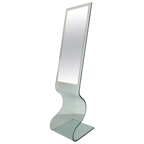 Used Post-Modern Bent Glass Floor Mirror for sale on AptDeco