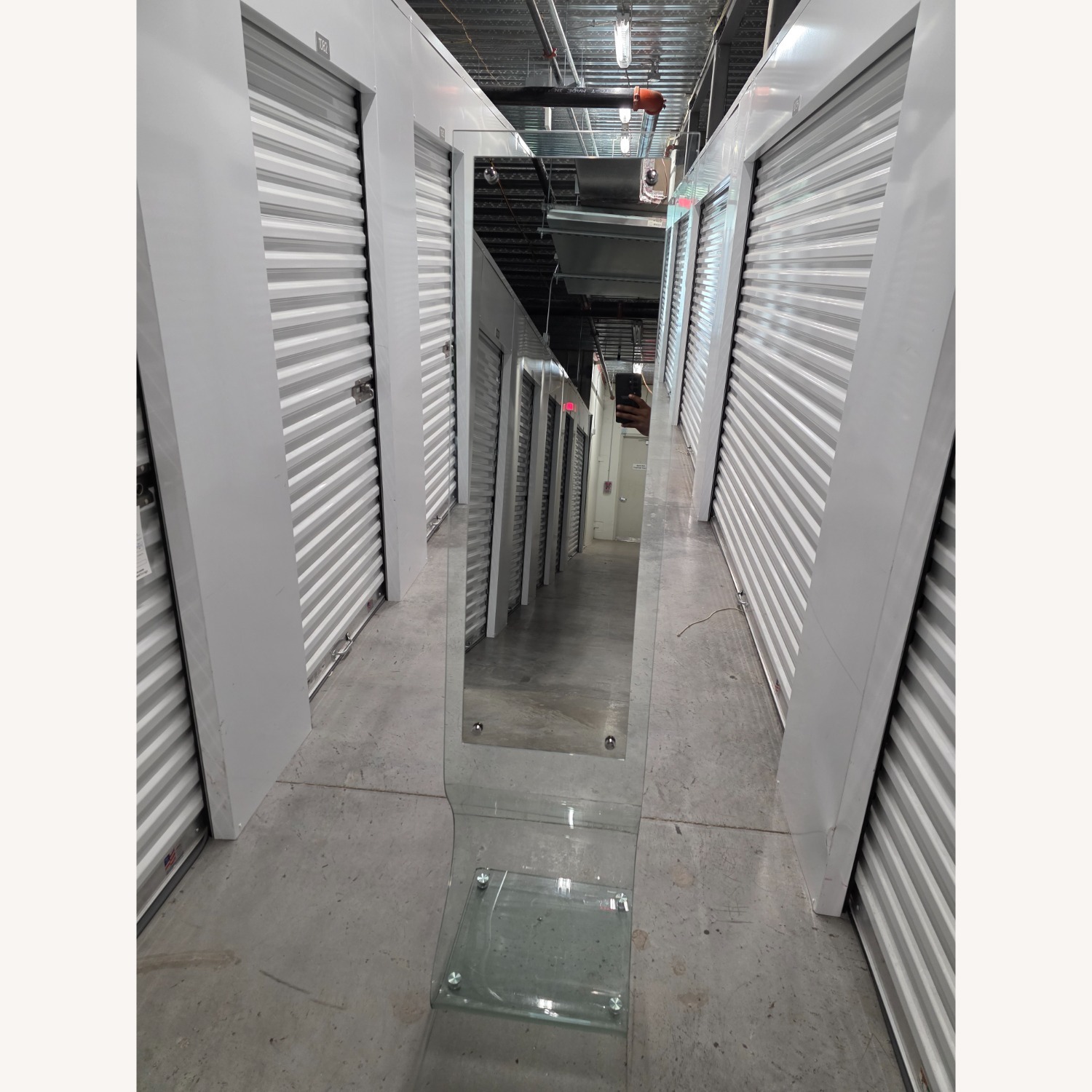 Post-Modern Bent Glass Floor Mirror - image-4
