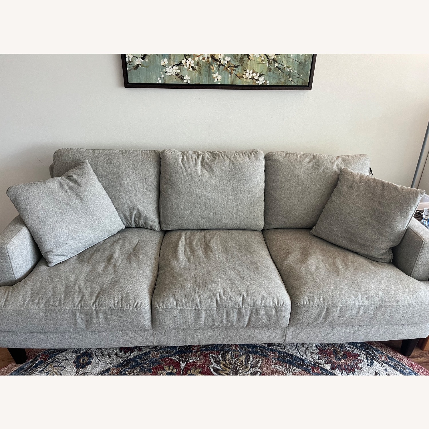 Macy’s Heather Gray Sofa - image-1