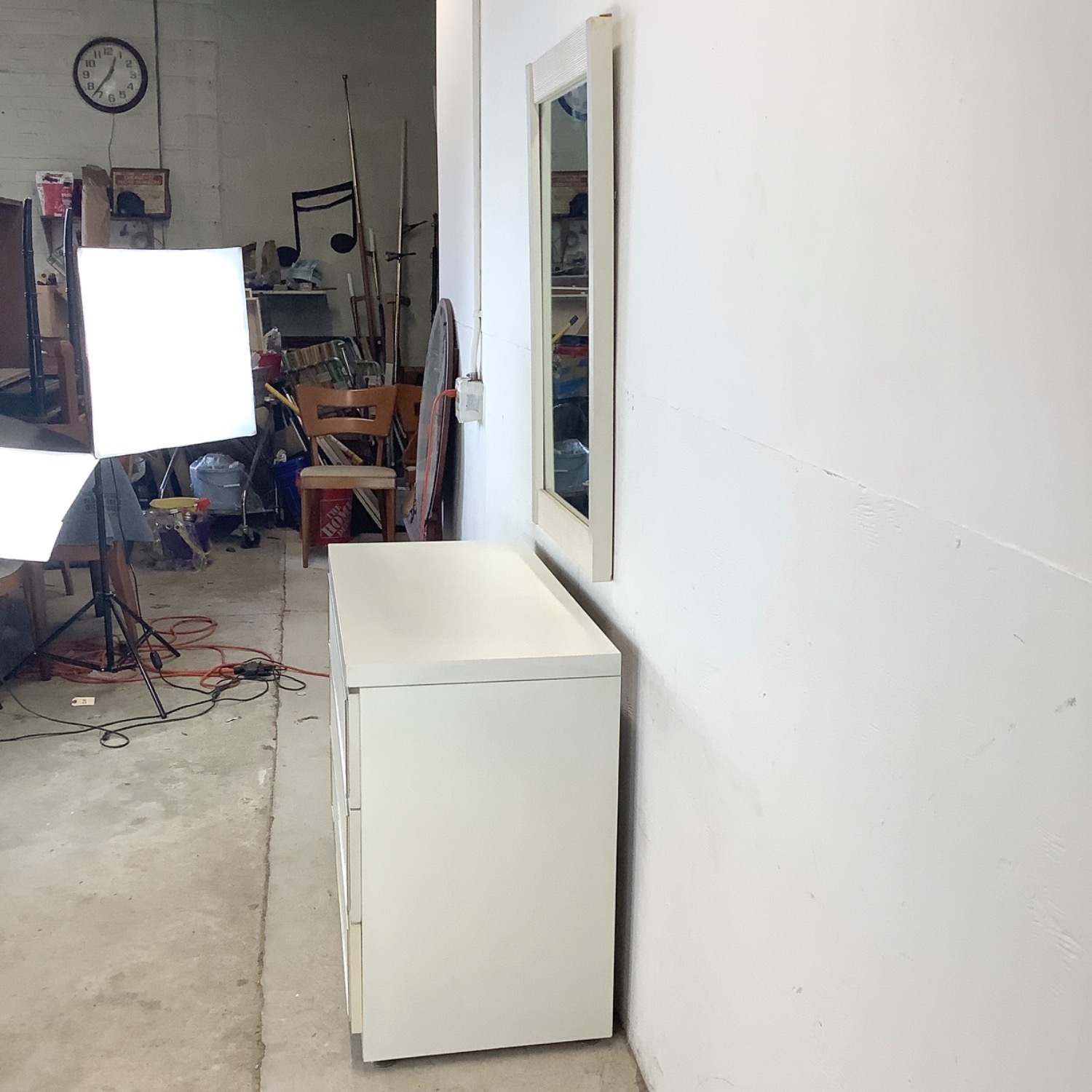 Vintage Modern Three Drawer Dresser With Mirror - image-4