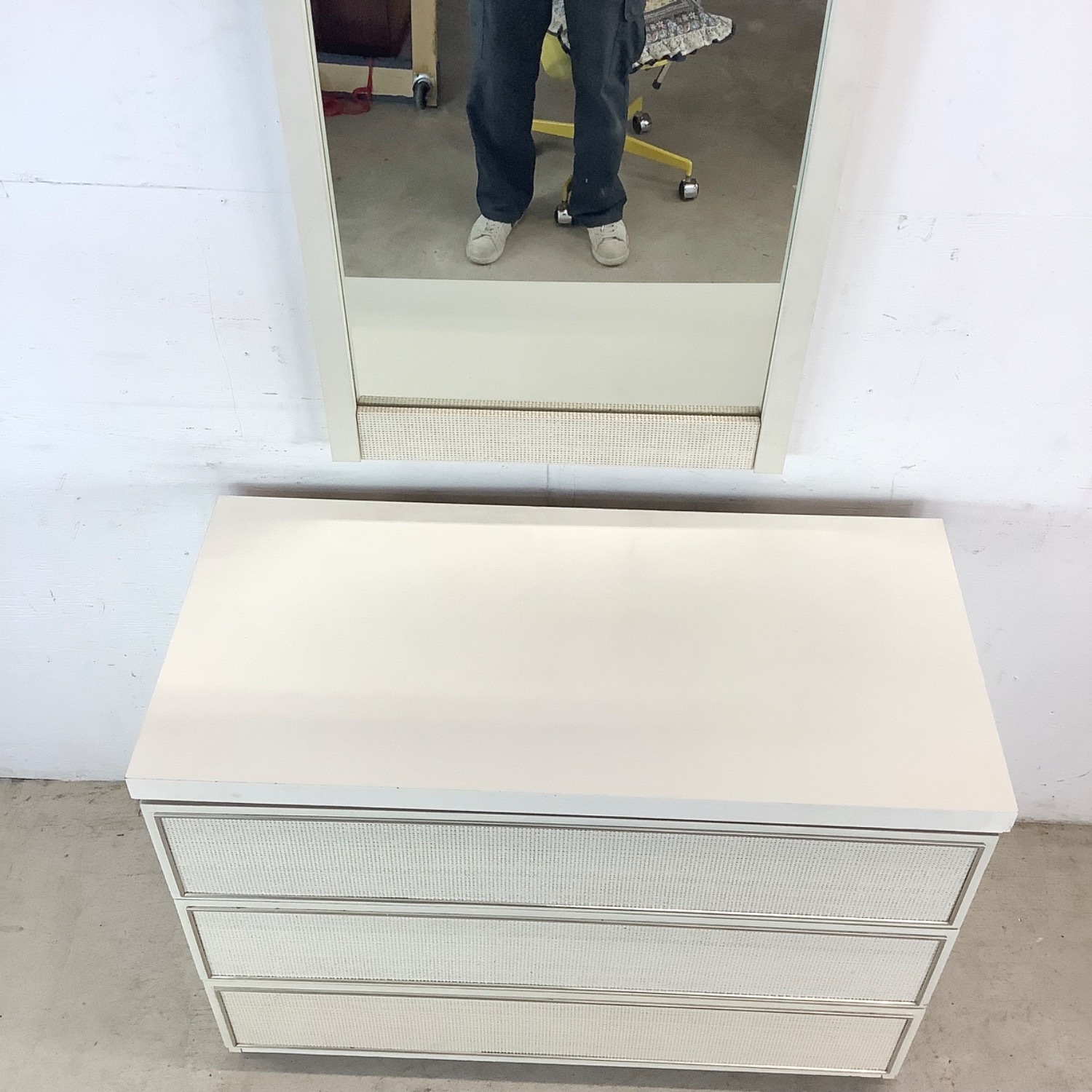 Vintage Modern Three Drawer Dresser With Mirror - image-15