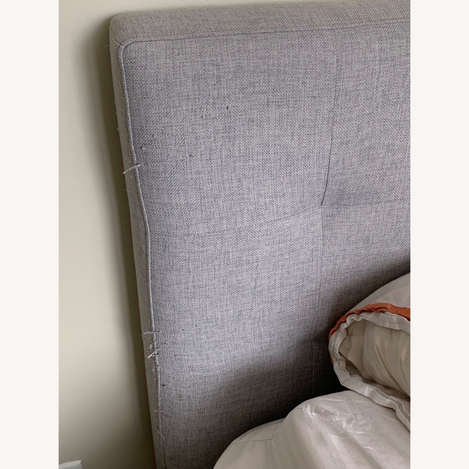 West Elm Grey Linen King Bed - image-7