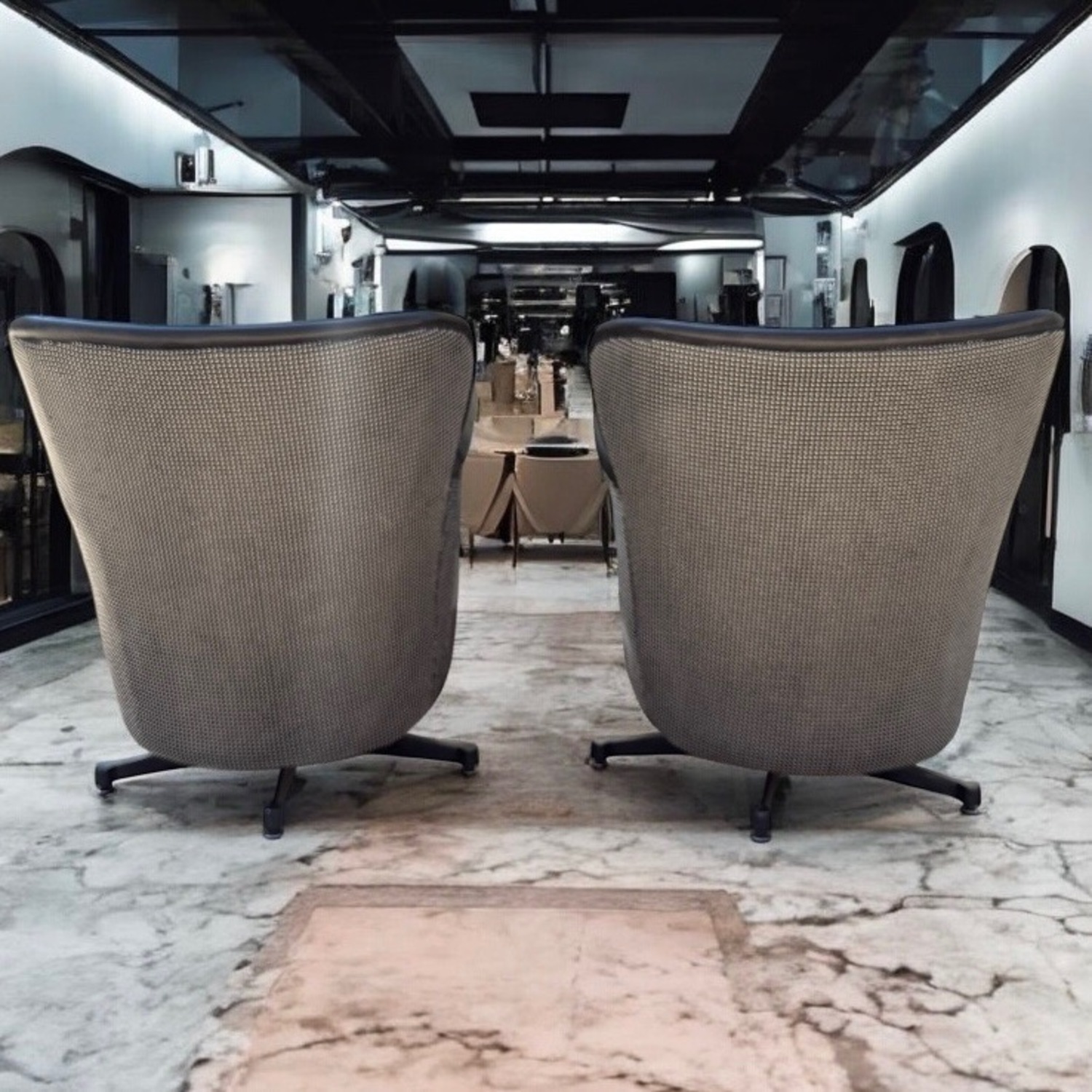 Timothy Oulton Punk Professor Black Swivel Chairs - image-2