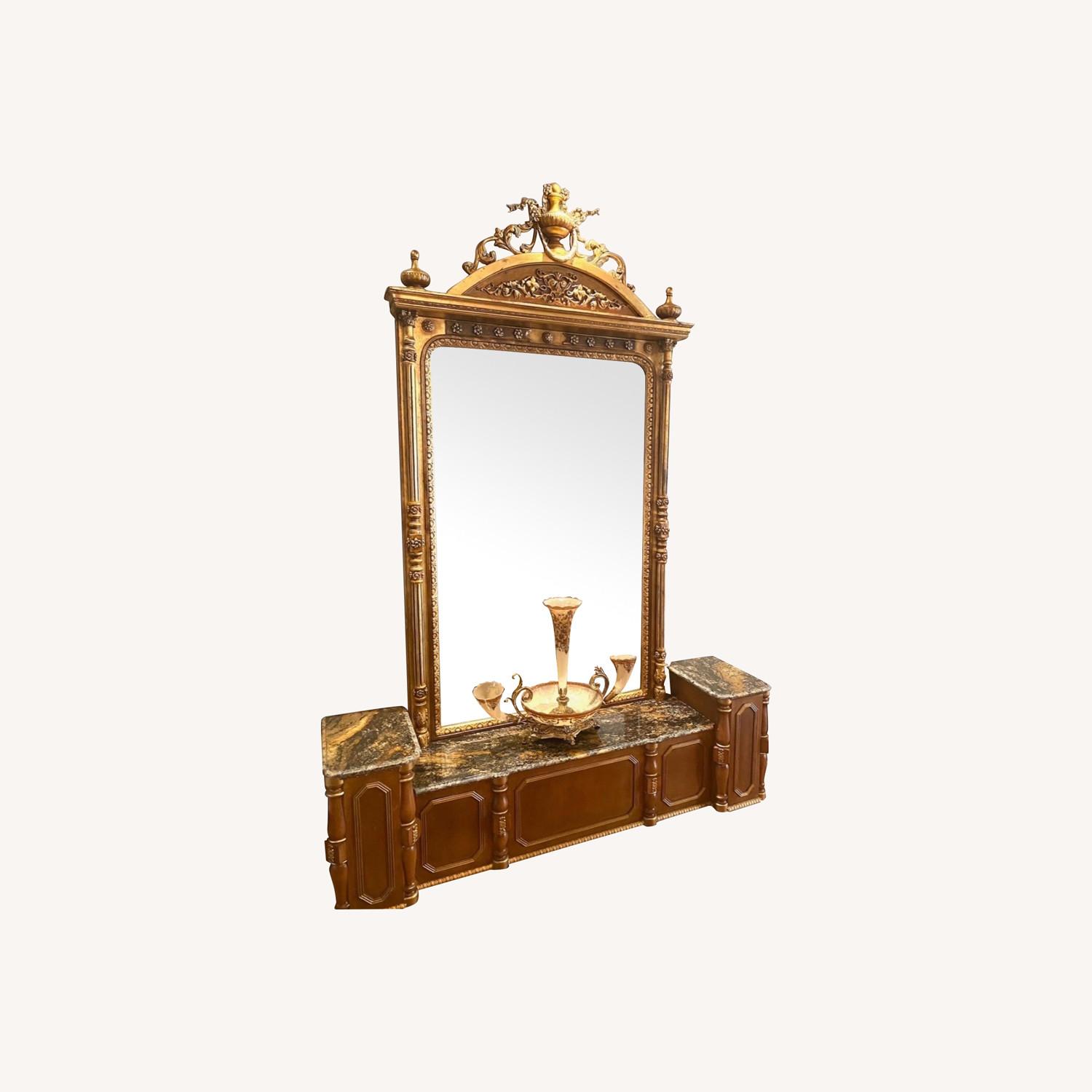 Custom Vintage Rococo Entry way Console Mirror - image-0