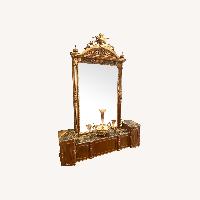 Custom Vintage Rococo Entry way Console Mirror