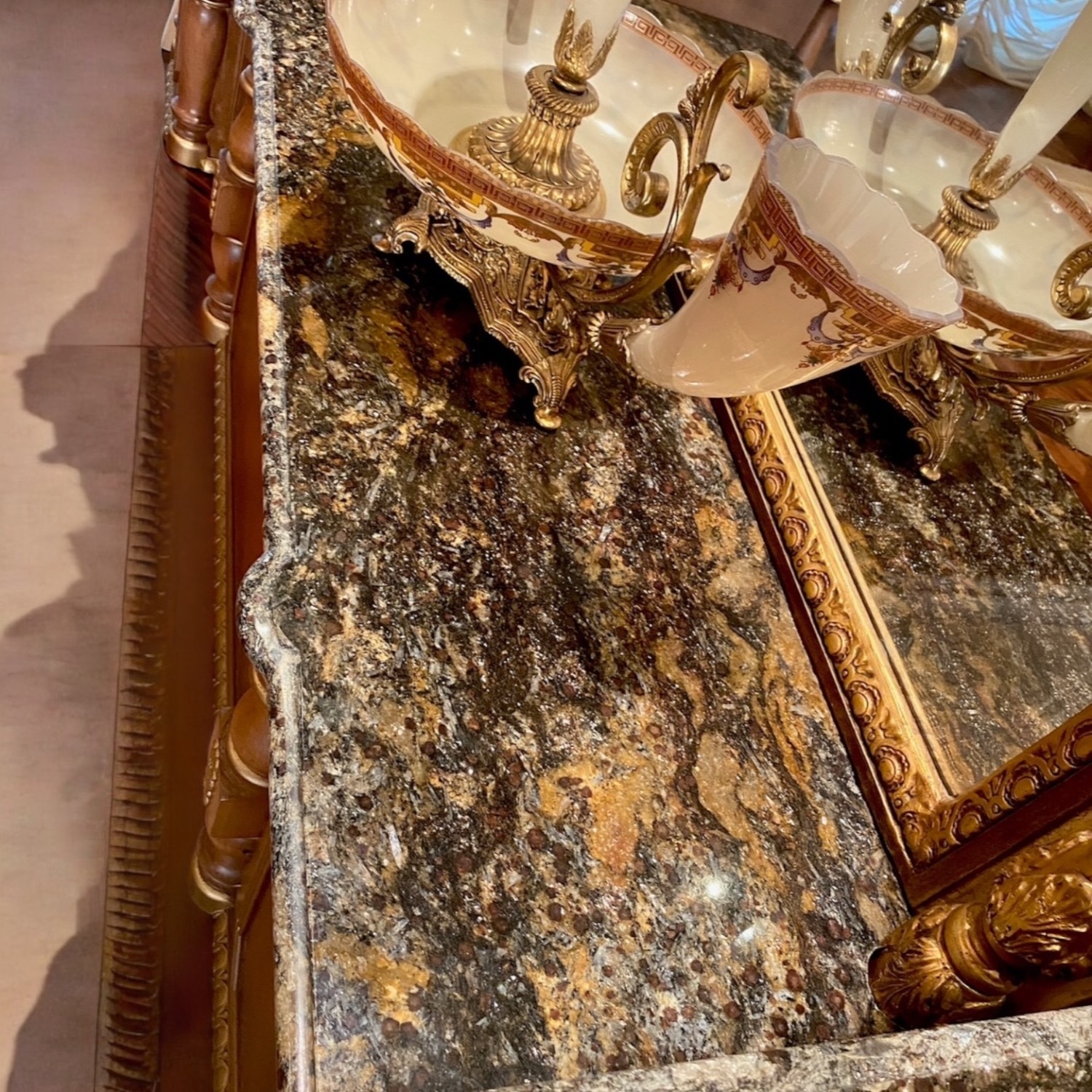 Custom Vintage Rococo Entry way Console Mirror - image-4