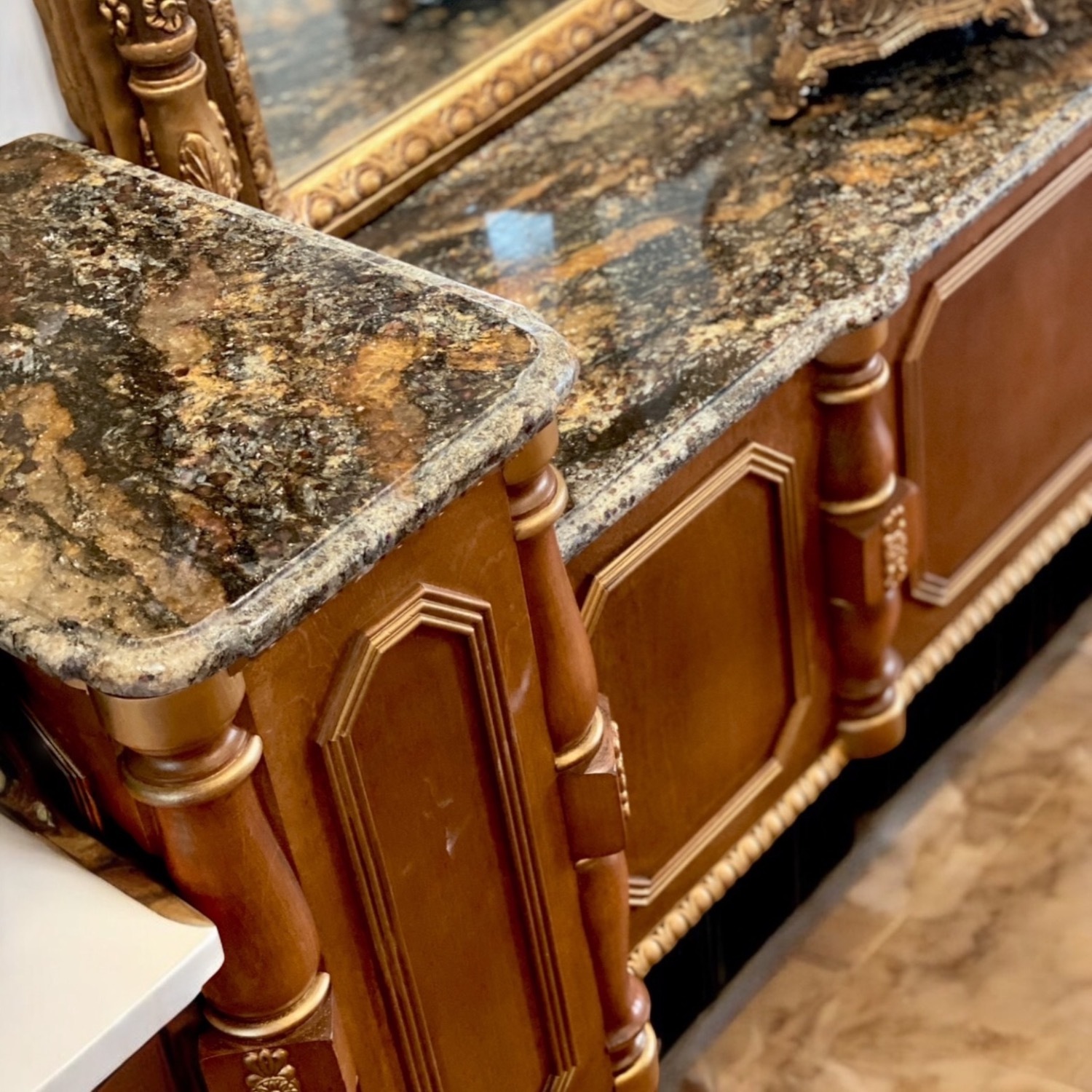 Custom Vintage Rococo Entry way Console Mirror - image-2