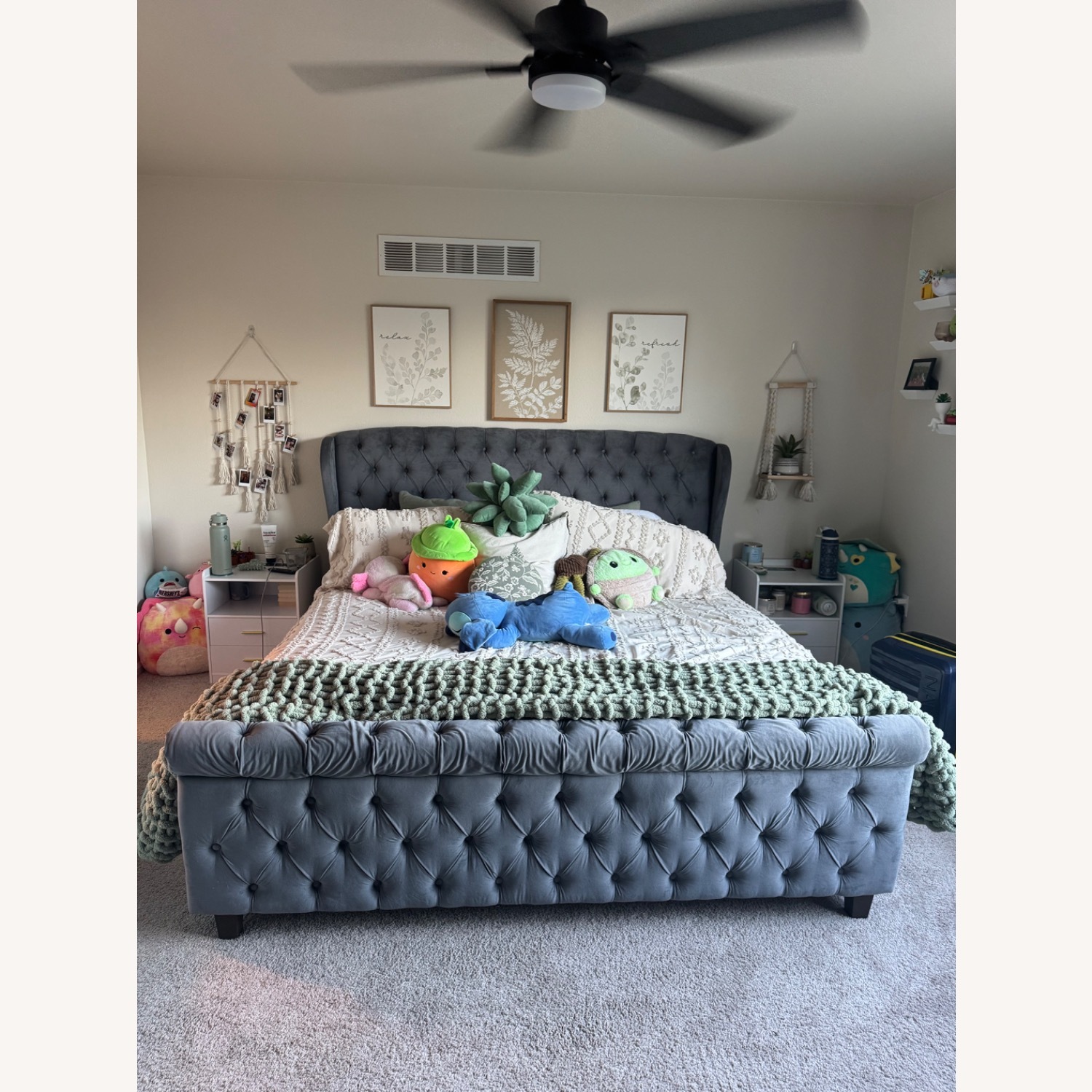 Dulane Chenile Velvet Bed - image-1