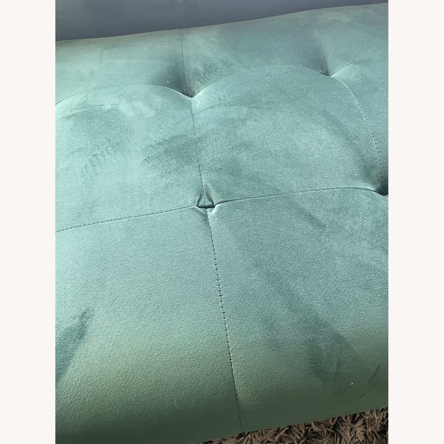 Emerald Green Velvet Sofa - image-3