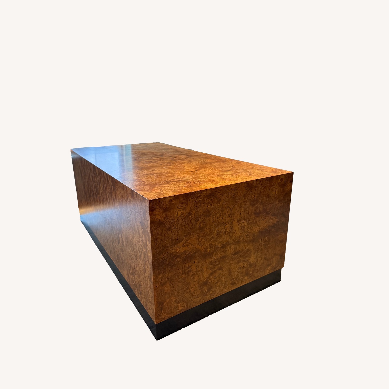 Milo Baughman Style Burlwood Executive Desk - image-9