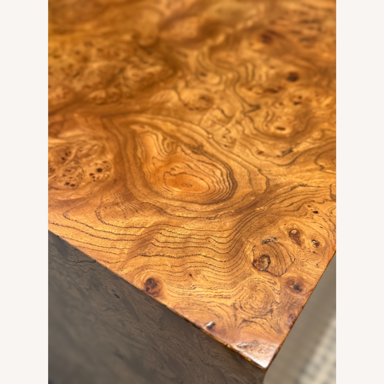 Milo Baughman Style Burlwood Executive Desk - image-17