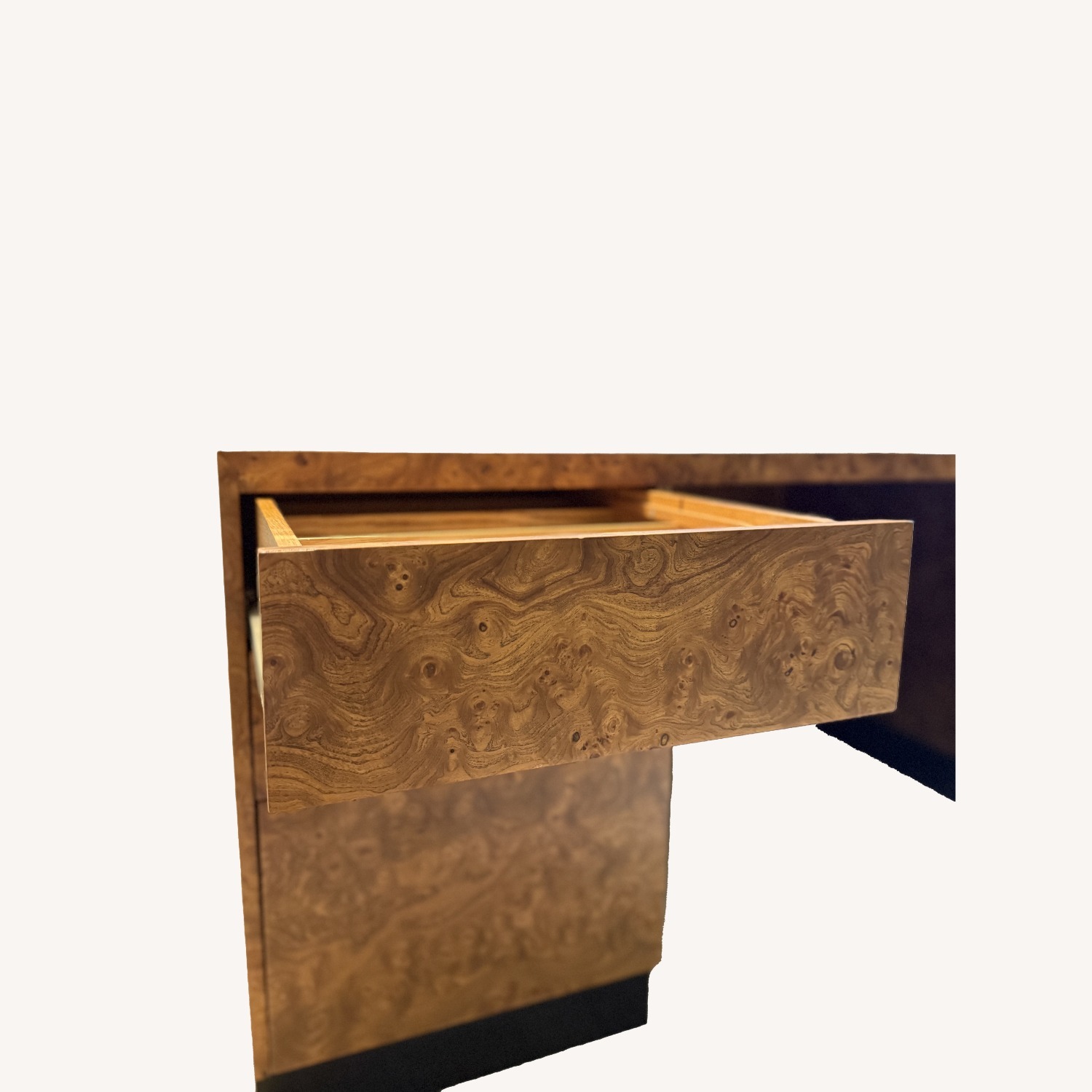 Milo Baughman Style Burlwood Executive Desk - image-3