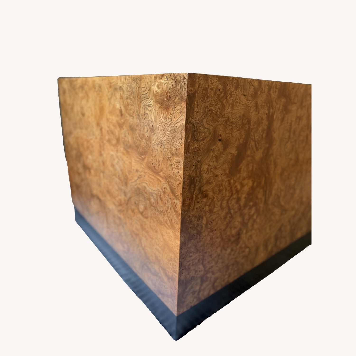 Milo Baughman Style Burlwood Executive Desk - image-1