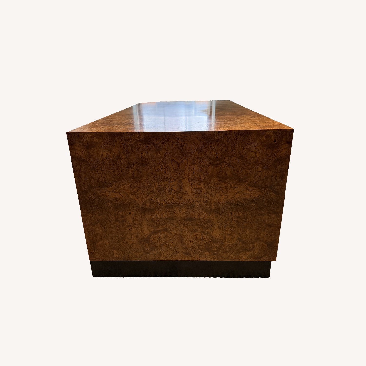 Milo Baughman Style Burlwood Executive Desk - image-11