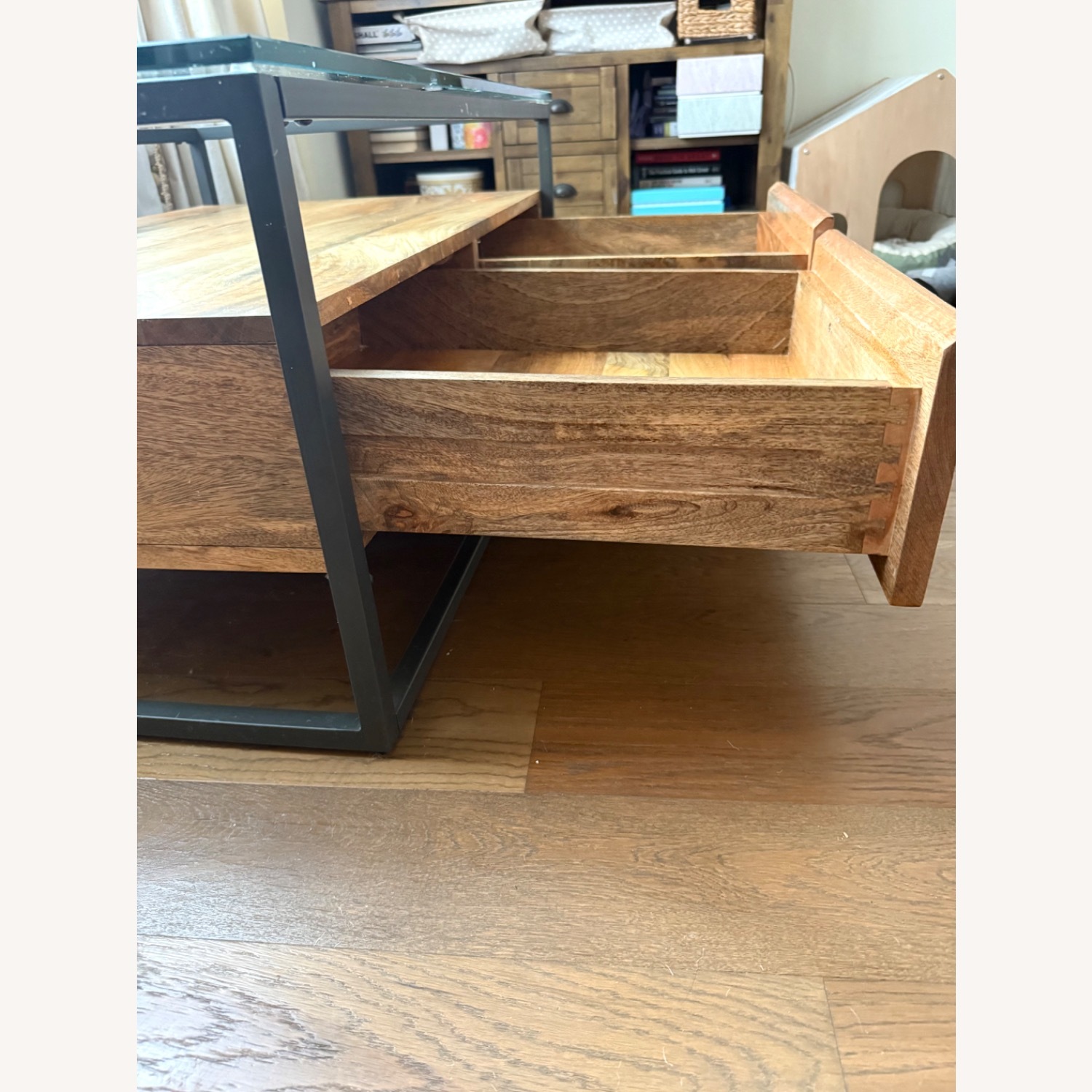 West Elm Box Frame Storage Coffee Table  - image-7