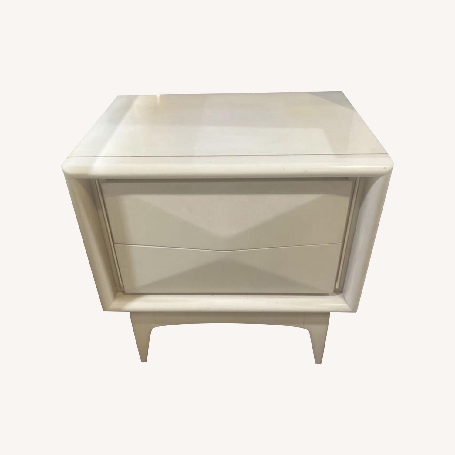 Mid-Century Diamond Front 2-Drawer Nightstand - image-0