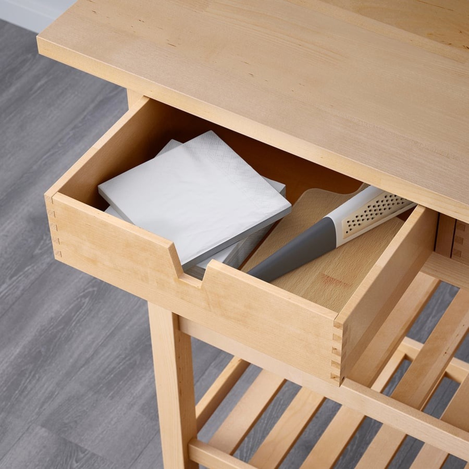 IKEA FÖRHÖJA Kitchen Cart, Birch, 39 3/8x16 7/8 " - image-3