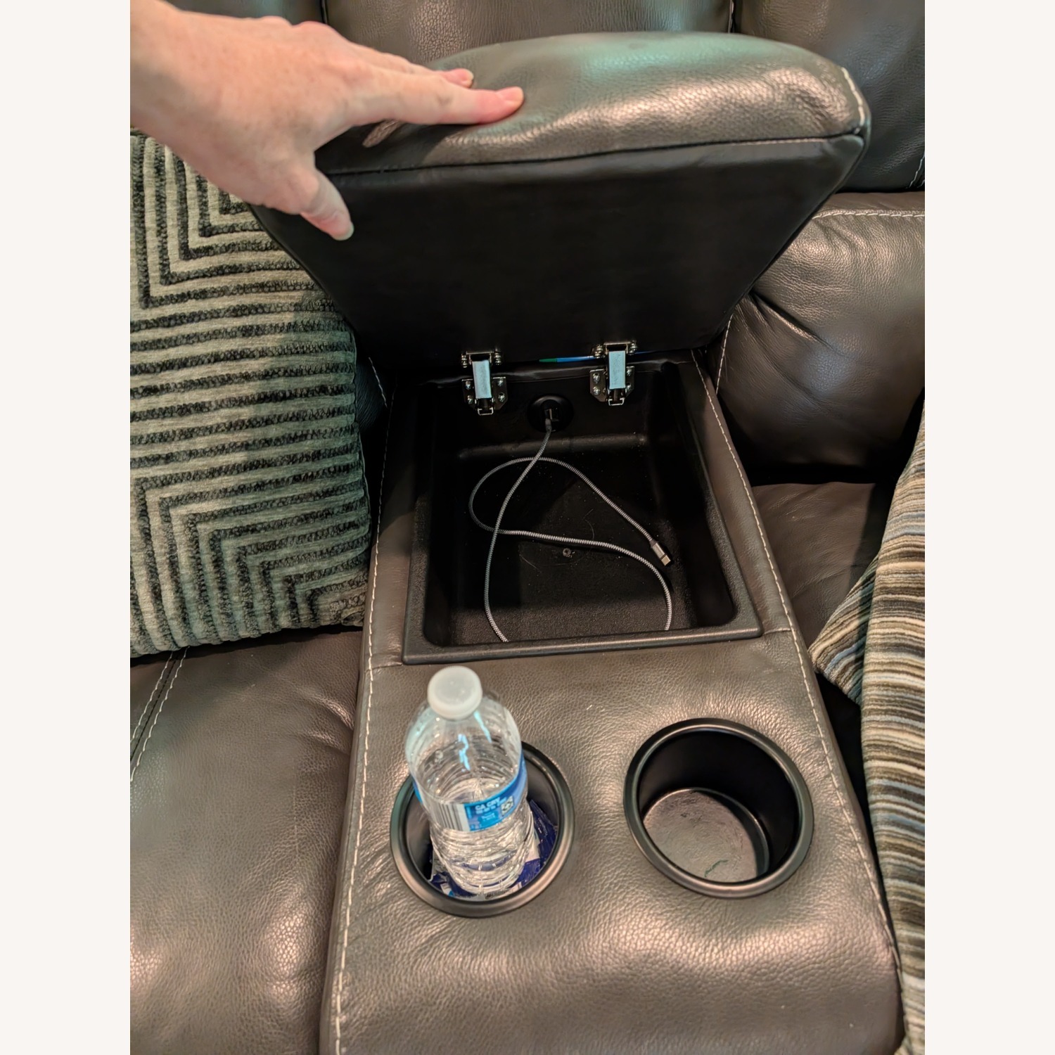 McCaskill Reclining Leather Sectional - image-2