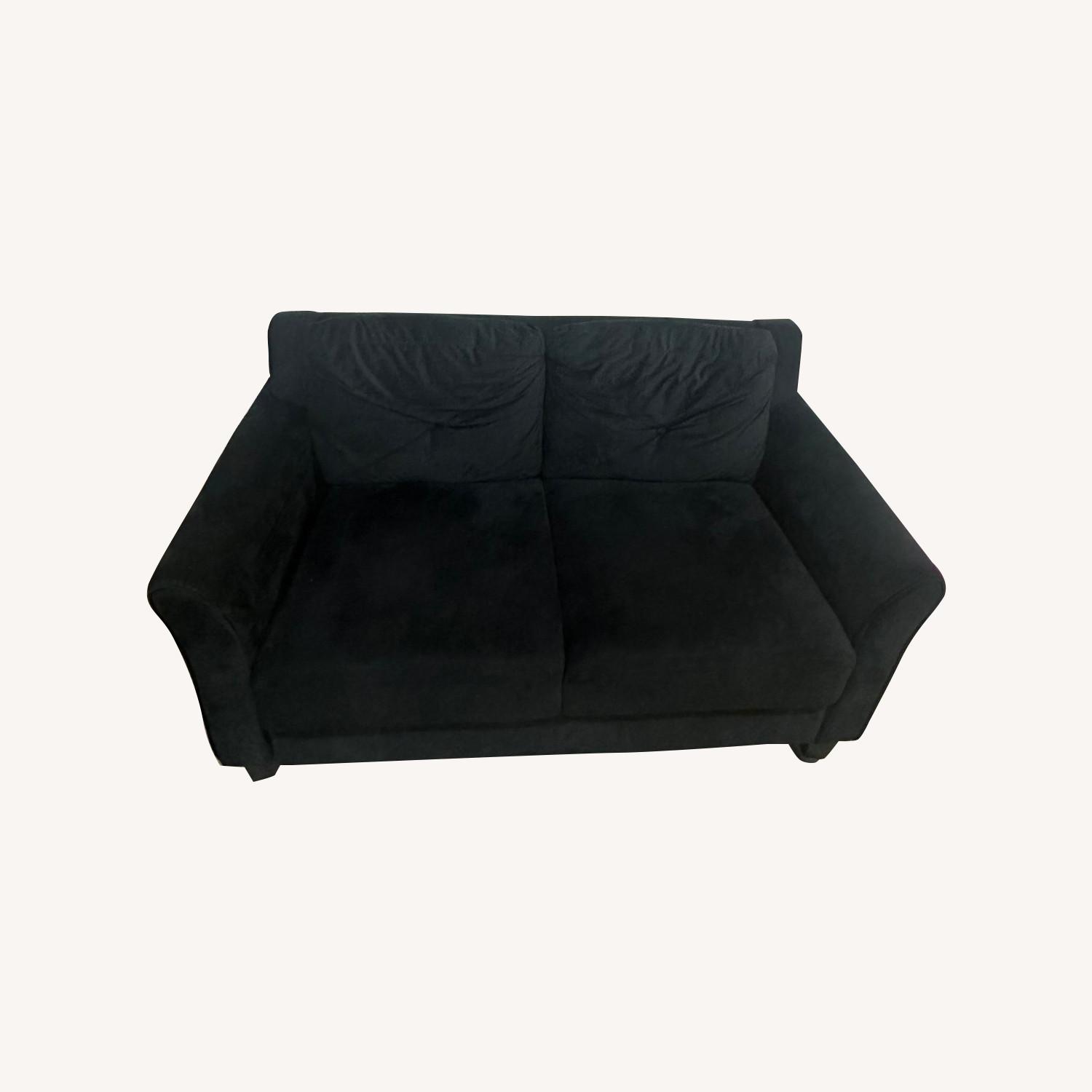 Black 2-Seat Loveseat with Flared Arms - image-0