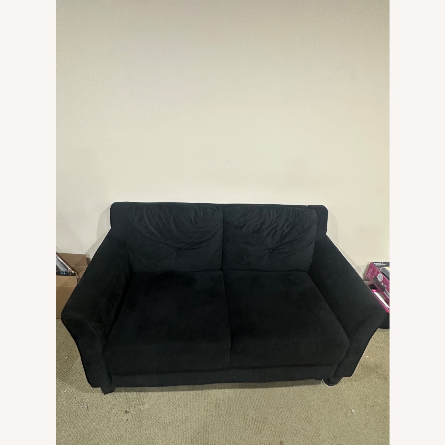 Black 2-Seat Loveseat with Flared Arms - image-1