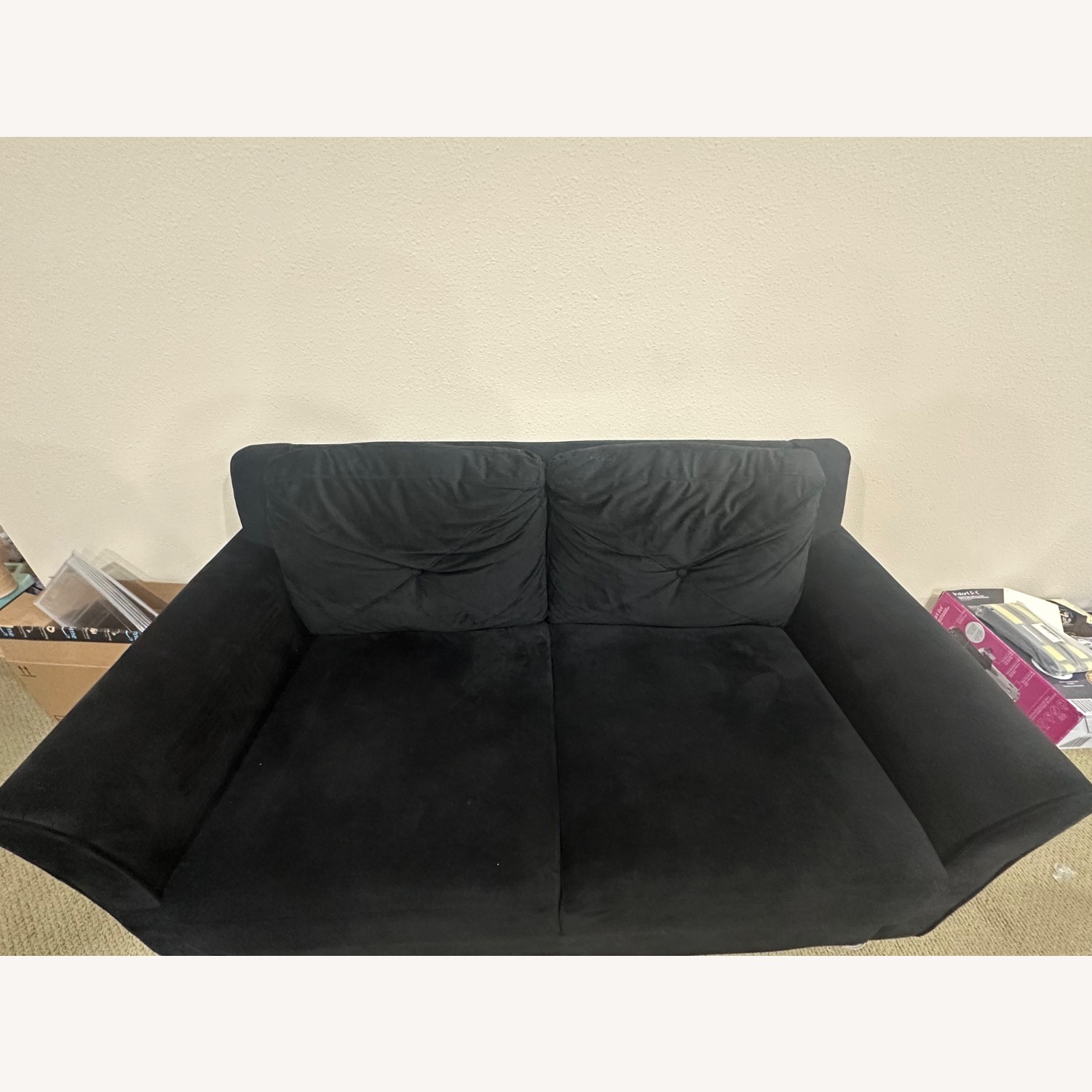 Black 2-Seat Loveseat with Flared Arms - image-3
