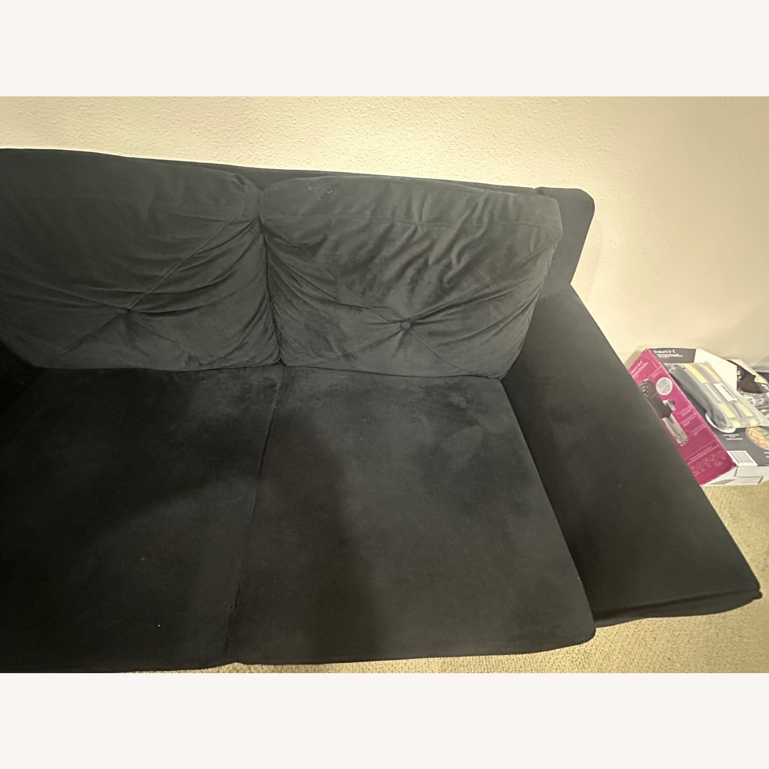 Black 2-Seat Loveseat with Flared Arms - image-5