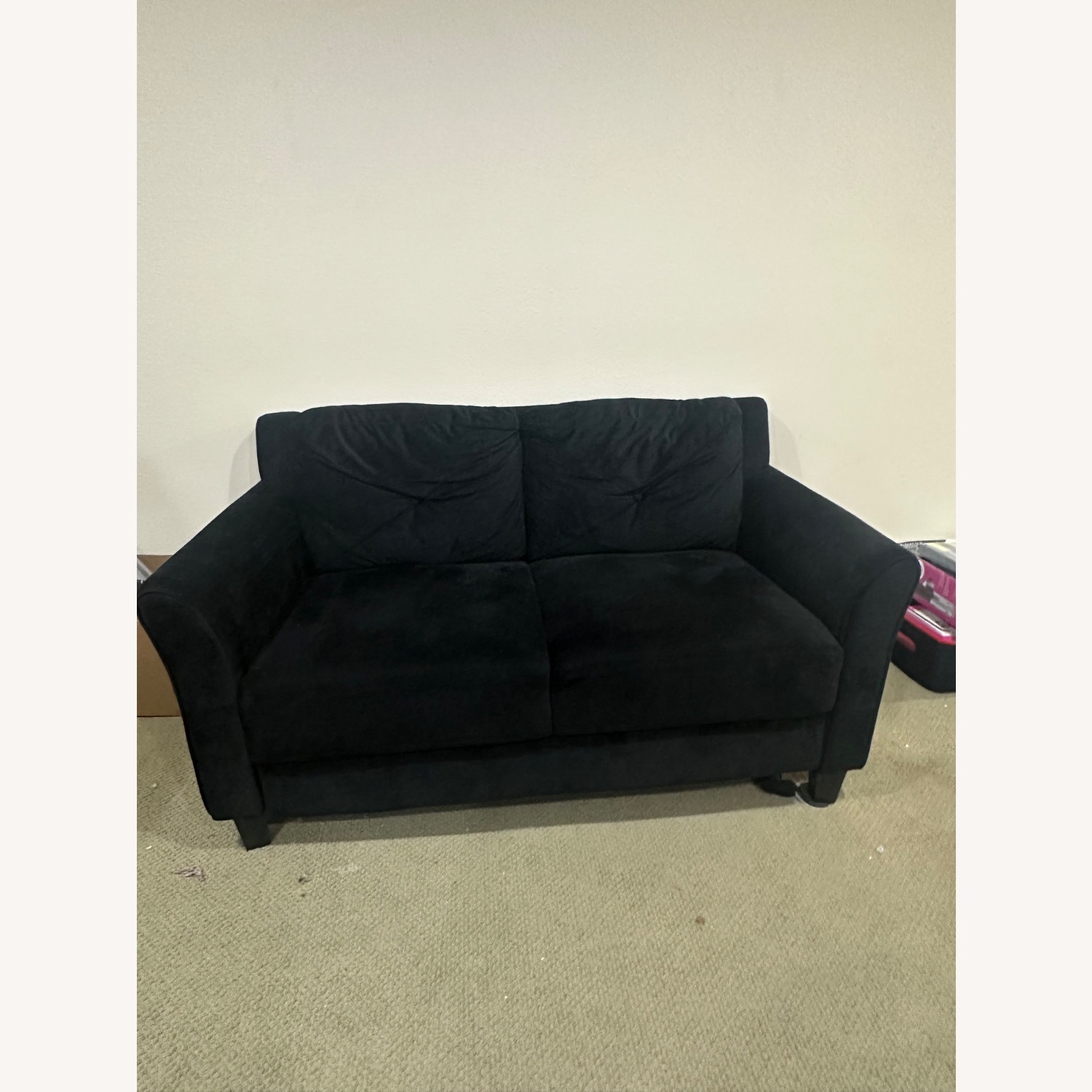 Black 2-Seat Loveseat with Flared Arms - image-2