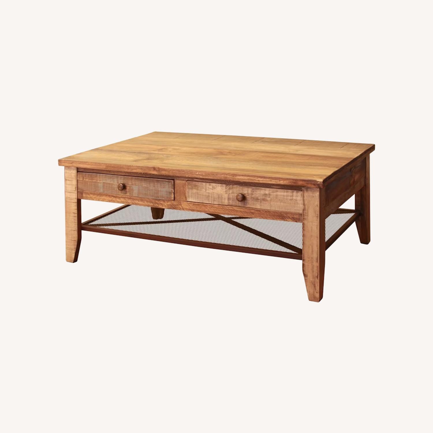 Wood Living Room 4 Drawer Cocktail Table - image-0