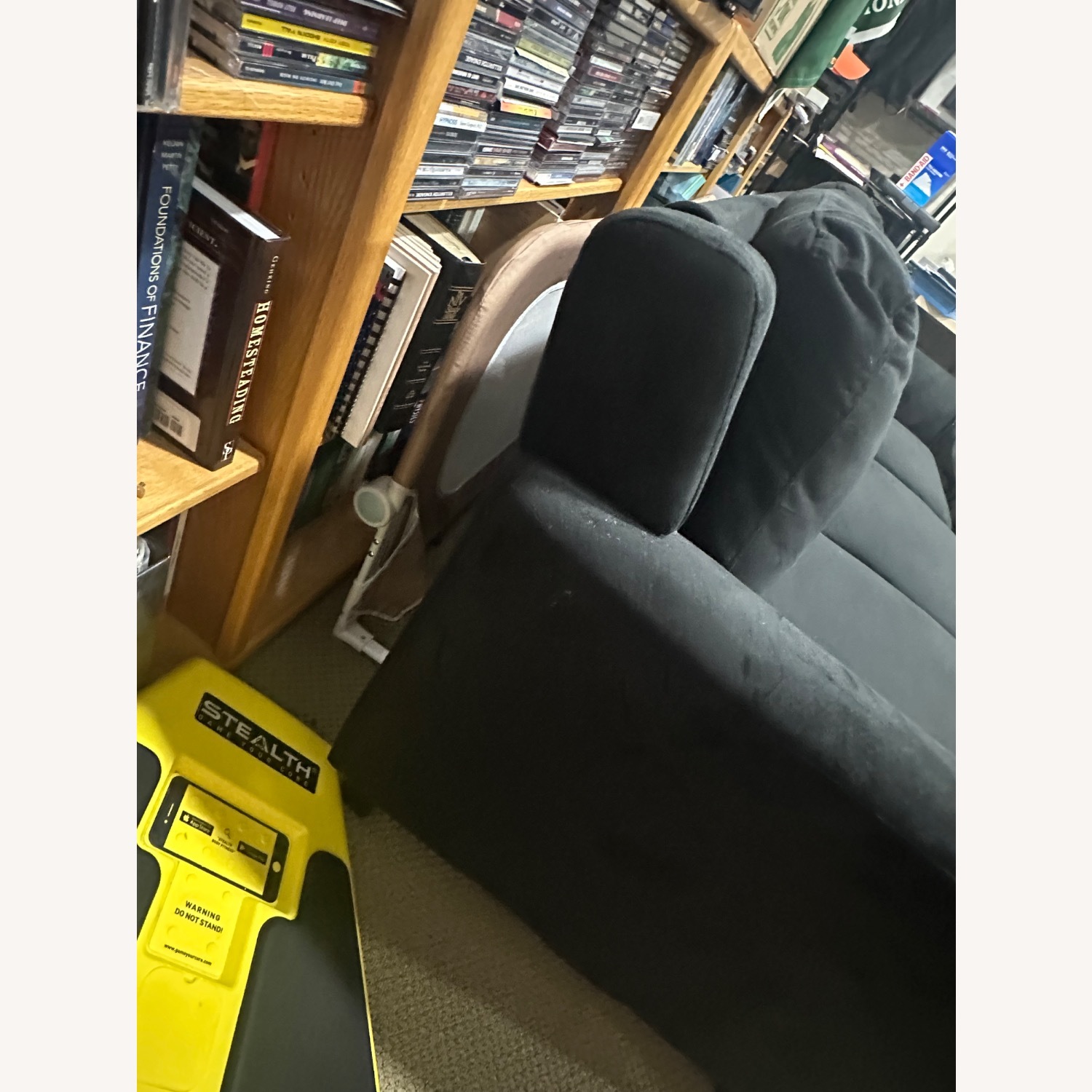 Black Flared Arm Rectangle 3-Seater Sofa - image-8