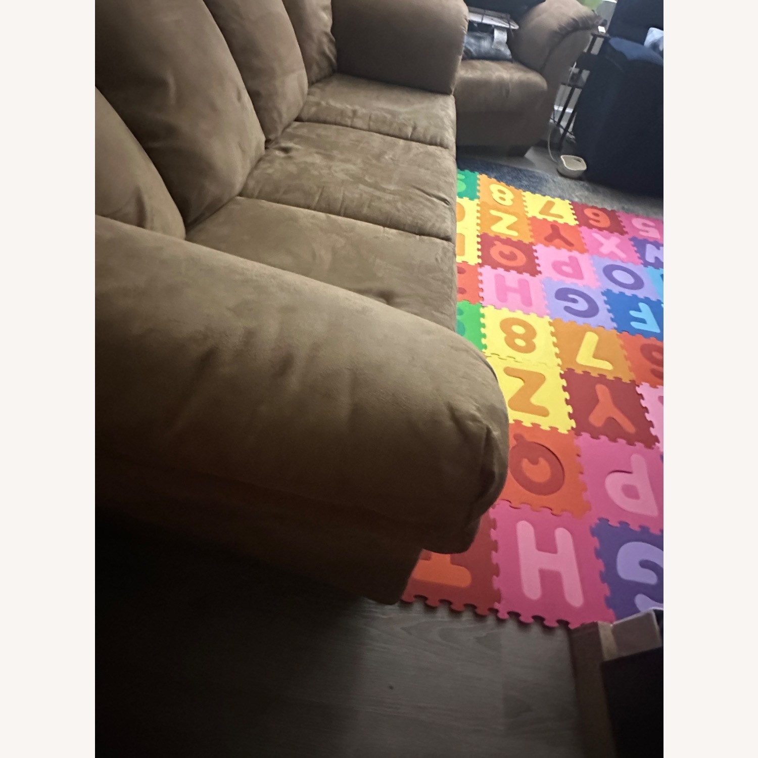 Light Brown Oversized Plush 3-Seater Couch - image-5