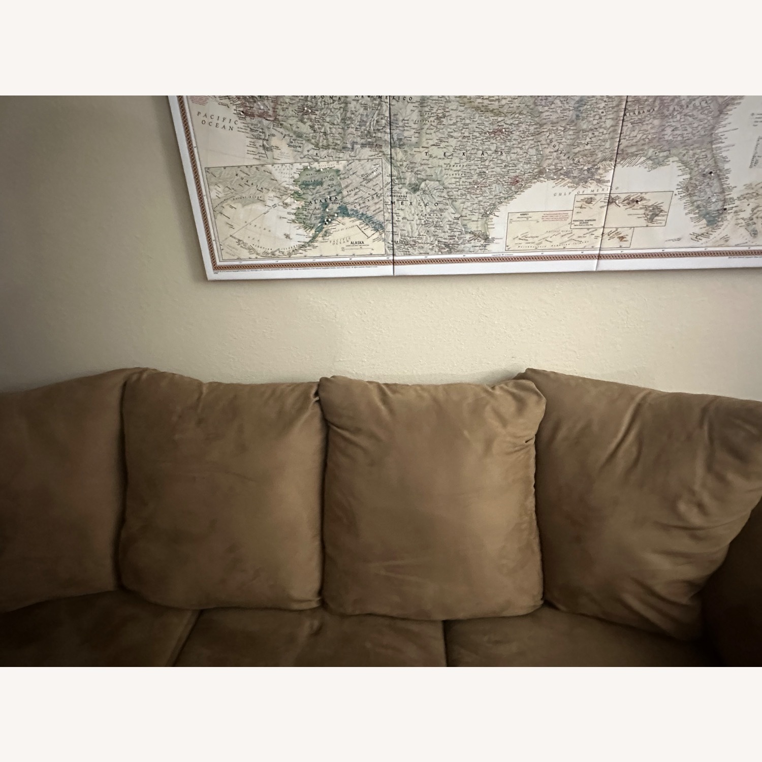 Light Brown Oversized Plush 3-Seater Couch - image-8