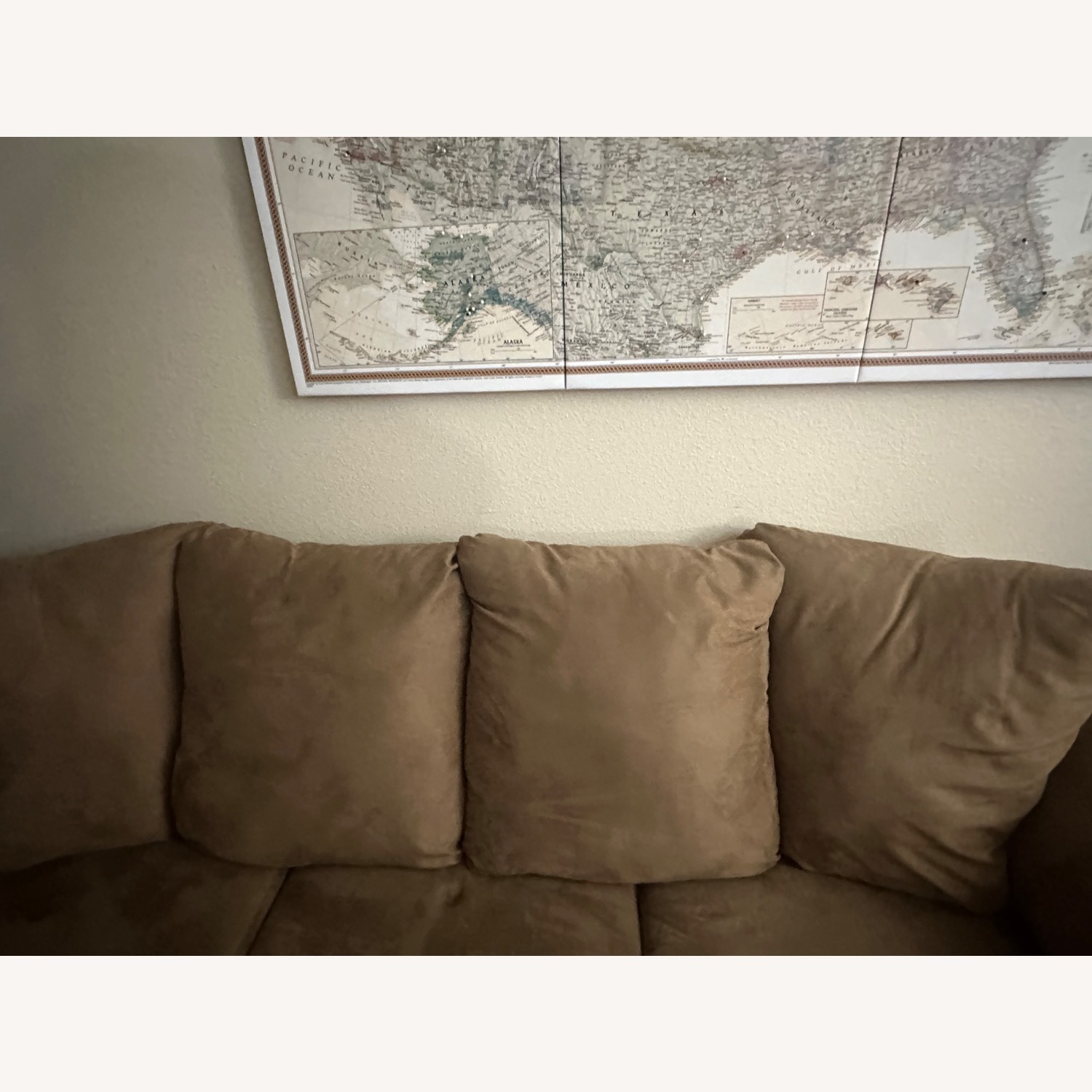 Light Brown Oversized Plush 3-Seater Couch - image-7