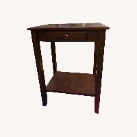 Brown End Table With Drawer
