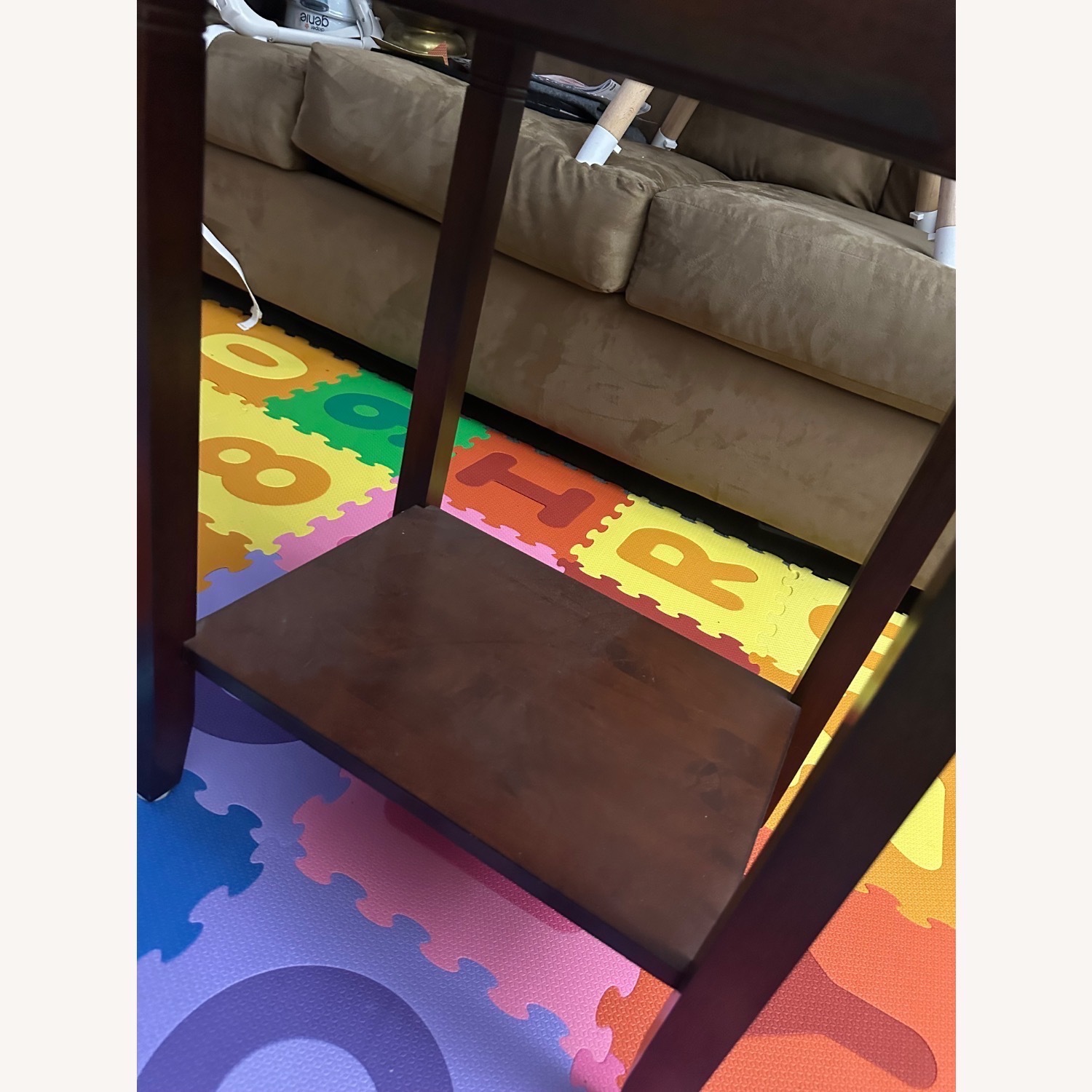 Brown End Table With Drawer - image-4