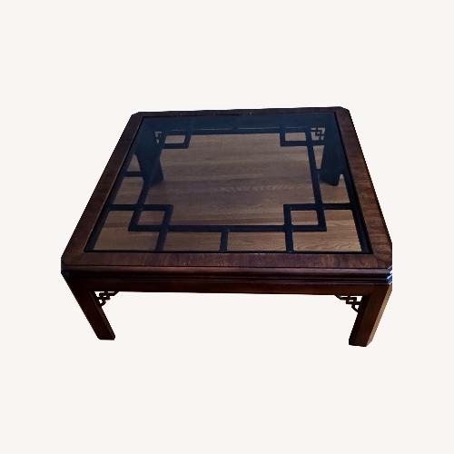 Used Drexel Wood and Glass Coffee Table  for sale on AptDeco