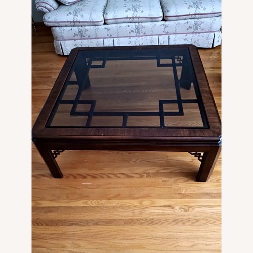 Used Drexel Wood and Glass Coffee Table  for sale on AptDeco