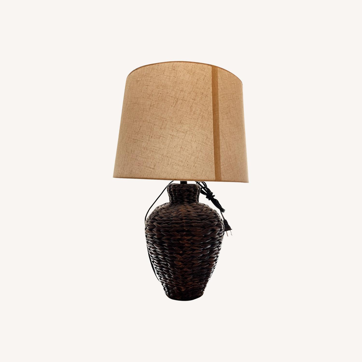 Woven Basket Lamp - image-0