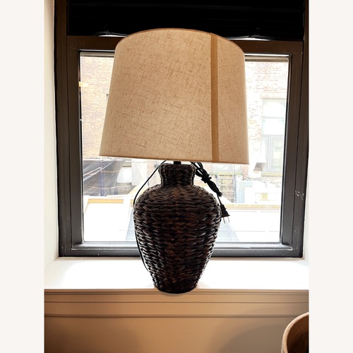 Used Woven Basket Lamp for sale on AptDeco