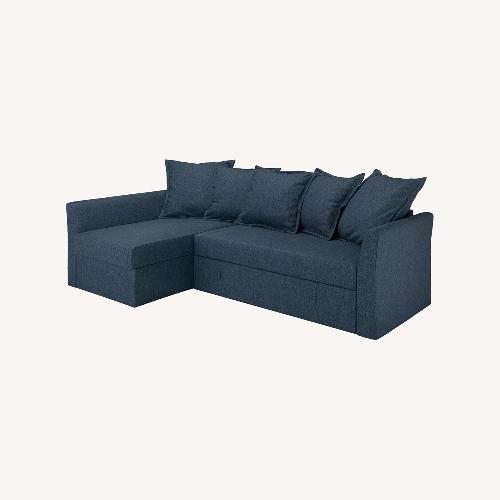 Used IKEA Modern Blue Sectional Sofa with Chaise for sale on AptDeco